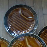 Set of 5 asparagus plates with 1 Sarreguemines dish