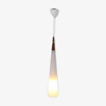 Suspension goutte scandinave teck et opaline luxus