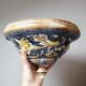 Antique hanging planter from the early 19th-20th century in Art Nouveau majolica.