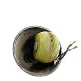 Lampe suspendue vintage blanche et orange space age UFO / lustre