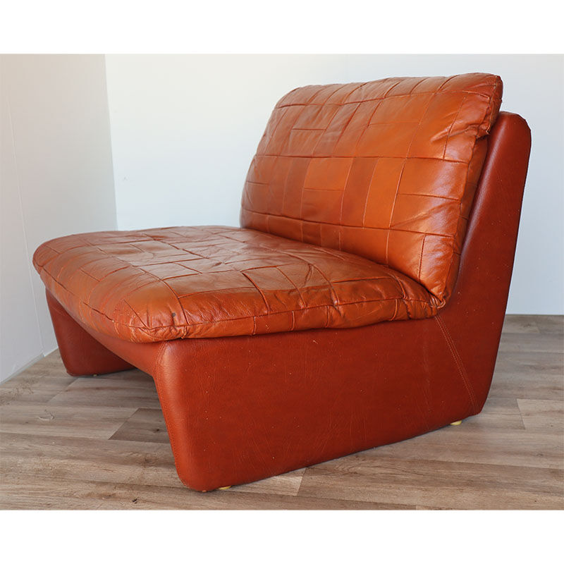 Pair of vintage 1970 patchwork leather heaters