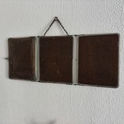 Vintage 1930s triptych barber mirror registered G.B Paris - 28 x 69 cm