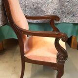 Louis Philippe armchair in solid mahogany