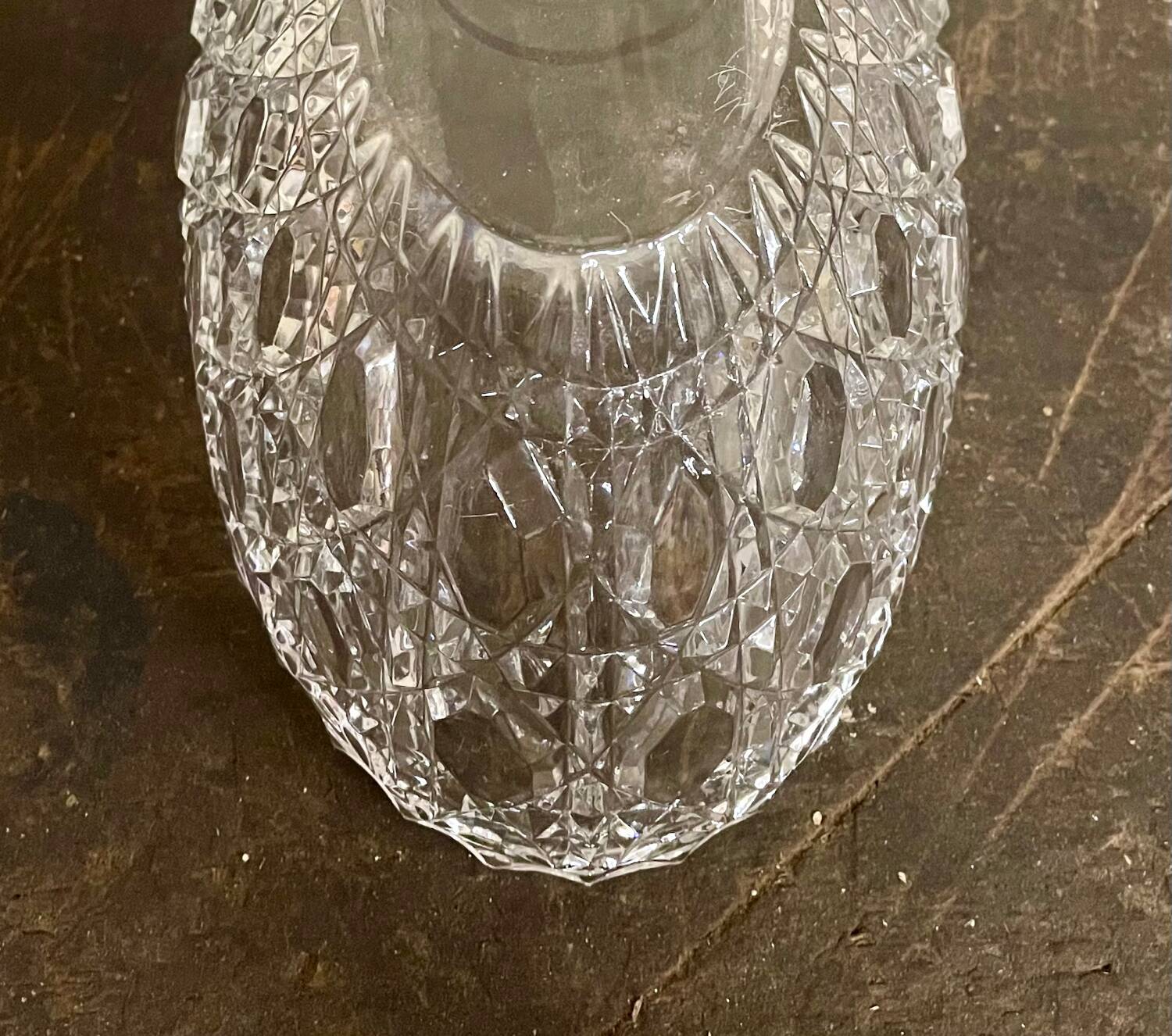 Antique cut glass bowl / crystal style – 1950s/1970s