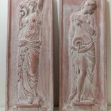 bas-relief Greek nymphs in terracotta