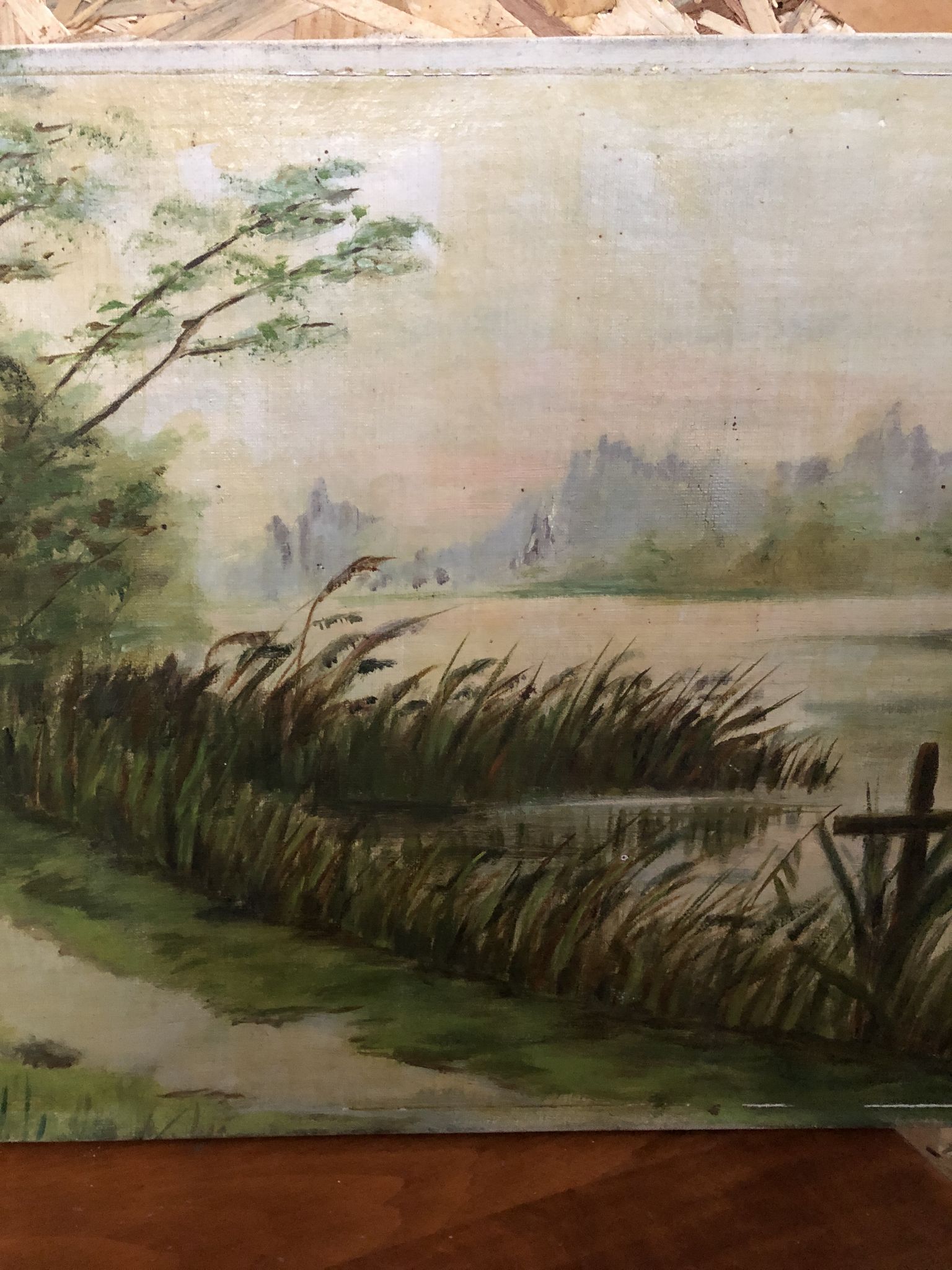 Old painting oil on canvas C. Guyon campaign in winter XIXth