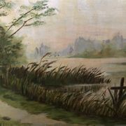 Old painting oil on canvas C. Guyon campaign in winter XIXth