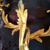 Pair of wall light 19th century Louis XV style ormolu 2 branches