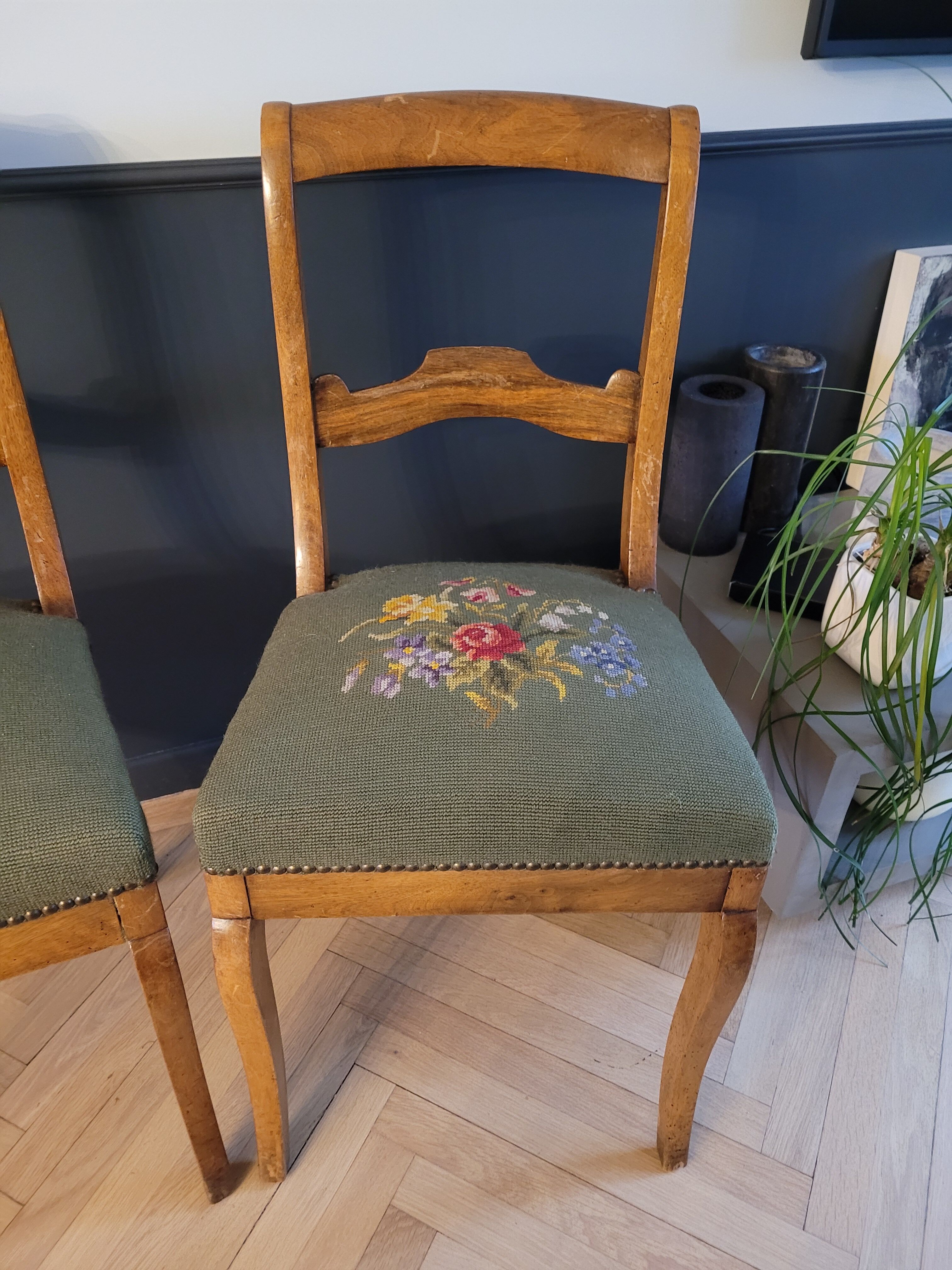 Canvas upholstered chairs