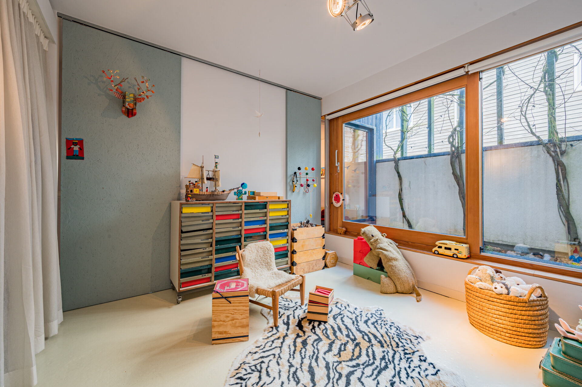Dutch schoolcabinet with coloured drawers, 1970s