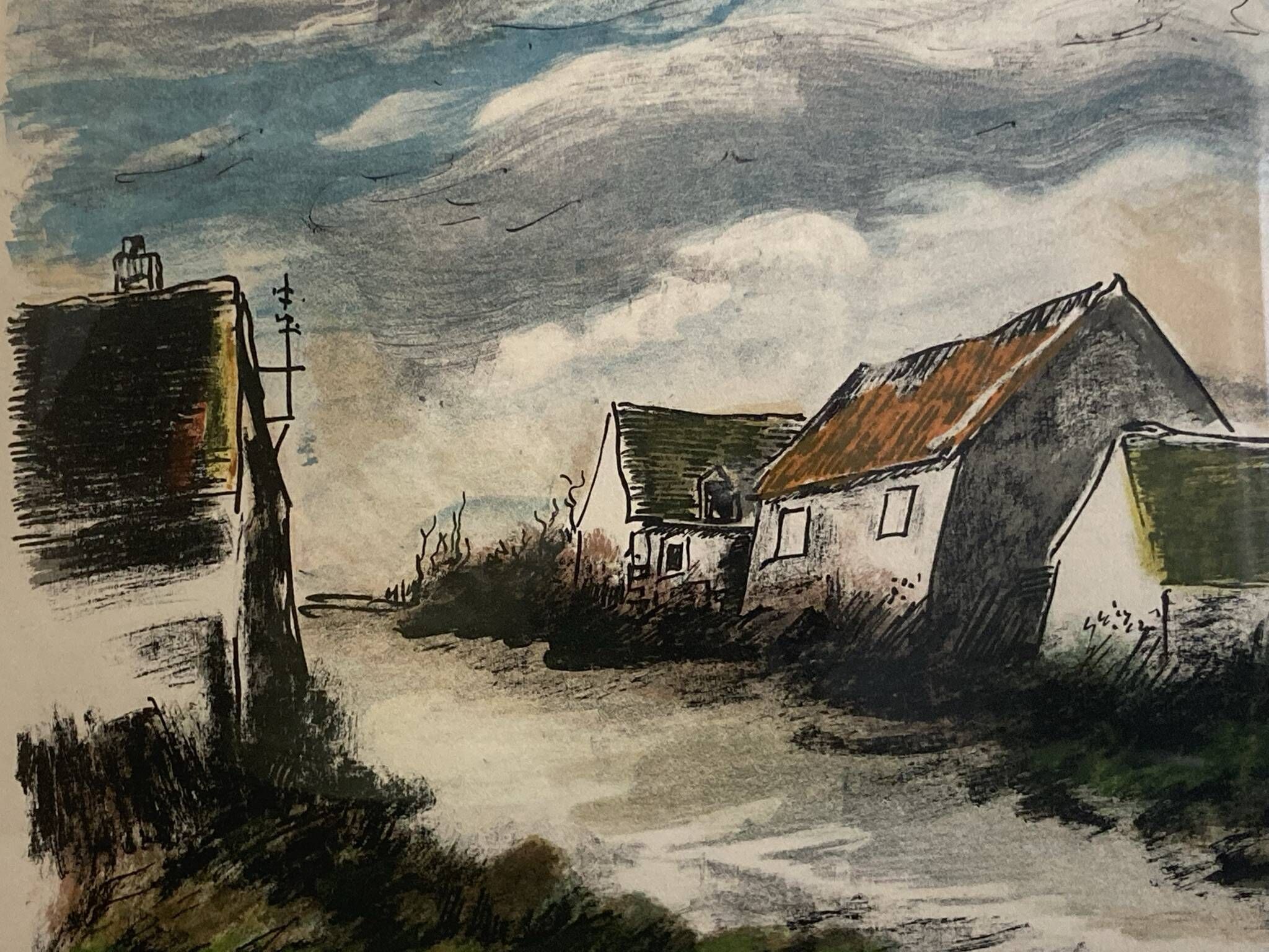 Vlaminck, original lithograph Montigny-sur-Avre signed 20th century