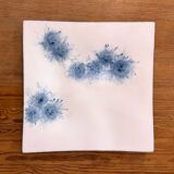 Square plate in opaline signed Bernard Gilbert