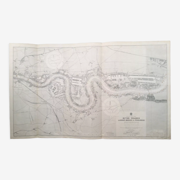 Carte de l'Amirauté/admiralty chart - River Thames, London Bridge to Woolwich 1942