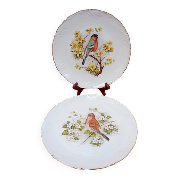 Deux assiettes en porcelaine de Limoges signées M.Hague