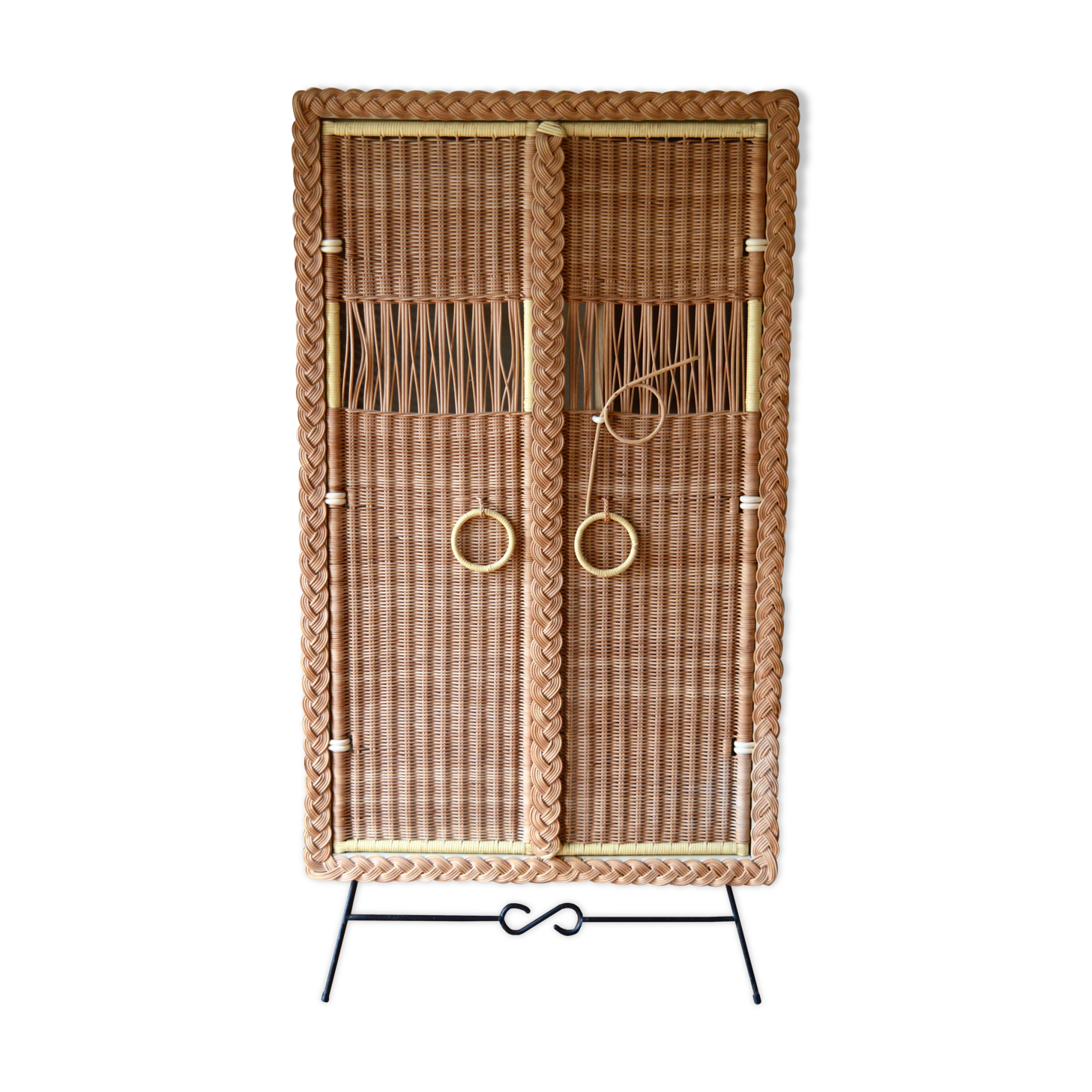 Rattan and wicker cabinet