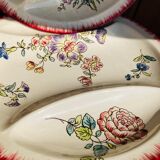 Set of 6 compartmentalized plates Longwy hand painted