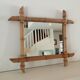 Set of vintage wood mirrors bamboo effect