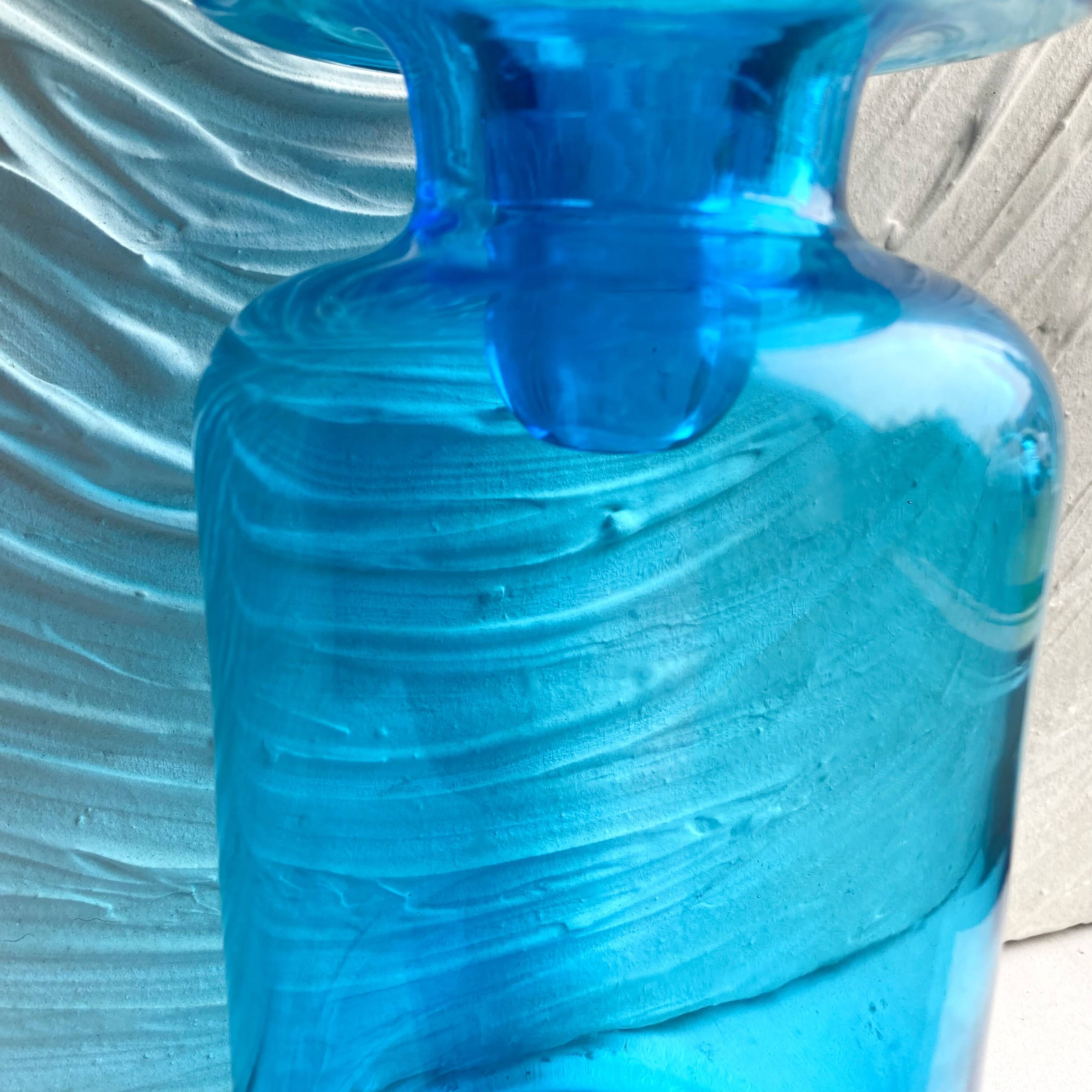 Glass carafe with a ball stopper from the 1970s.