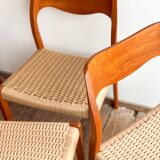 Lot de 8 chaises de salle à manger modèle 71 en teck par Niels O. Møller