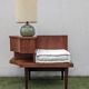 Vintage 1960s teak telephone hall bench