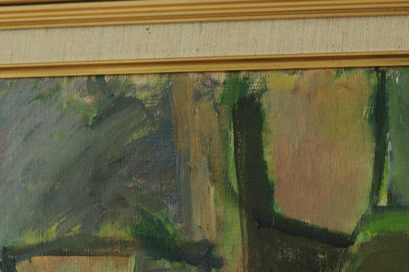 Nature morte originale sur toile du milieu du siècle – Wilgot Olsson