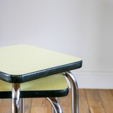 Pair of yellow formica stools, 1970