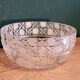 Large bowl bowl in cut crystal signed Muller decoration daisies