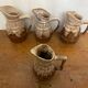 Set of 3 Barrel-Shaped Pitchers in the RÉVOL Style, Vintage Flamed Ceramic