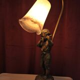 Lampe en bronze "Farbel" avec joueur de flute