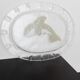 Vintage Murano glass serving platter with dolphin decoration, Italy, 1980s.