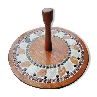 Ceramic wood cheese platter