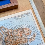 Île de Wight, Angleterre, plan original imprimé en 1913.