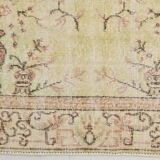 3x6 Pale Yellow & Brown Classic Turkish Rug, 110x197Cm
