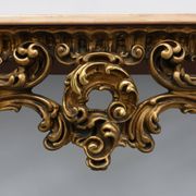 Carved gilt console table with rose marble top, Louis XV / Rococo style, It