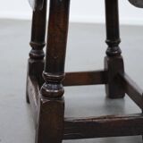 Tabouret anglais ancien à abattants, en chêne, datant du XVIIIe siècle