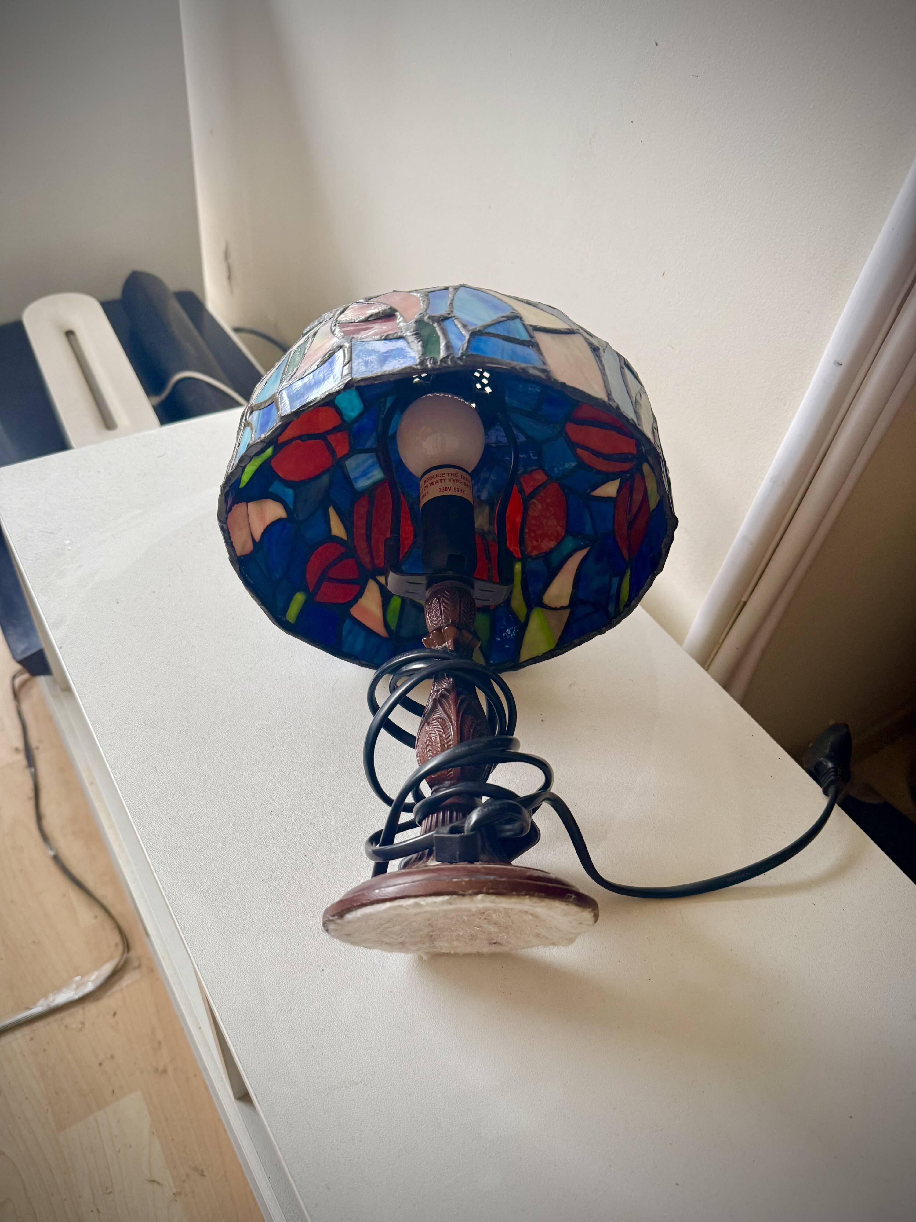 Tiffany-style Art Deco mosaic lamp