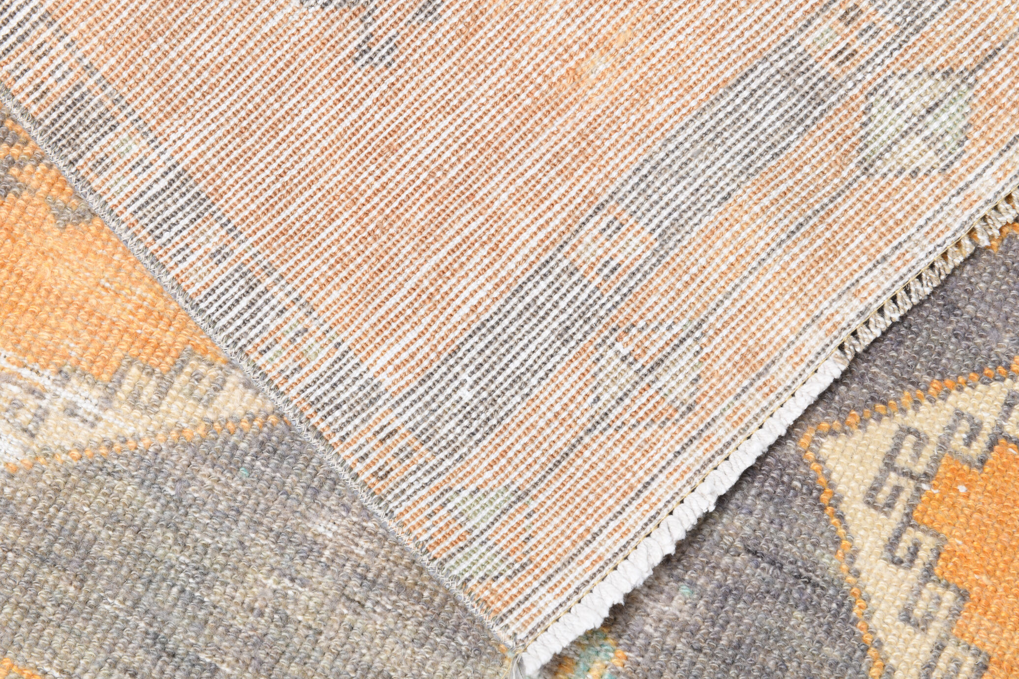 3x11 orange vintage runner rug, 88x341cm