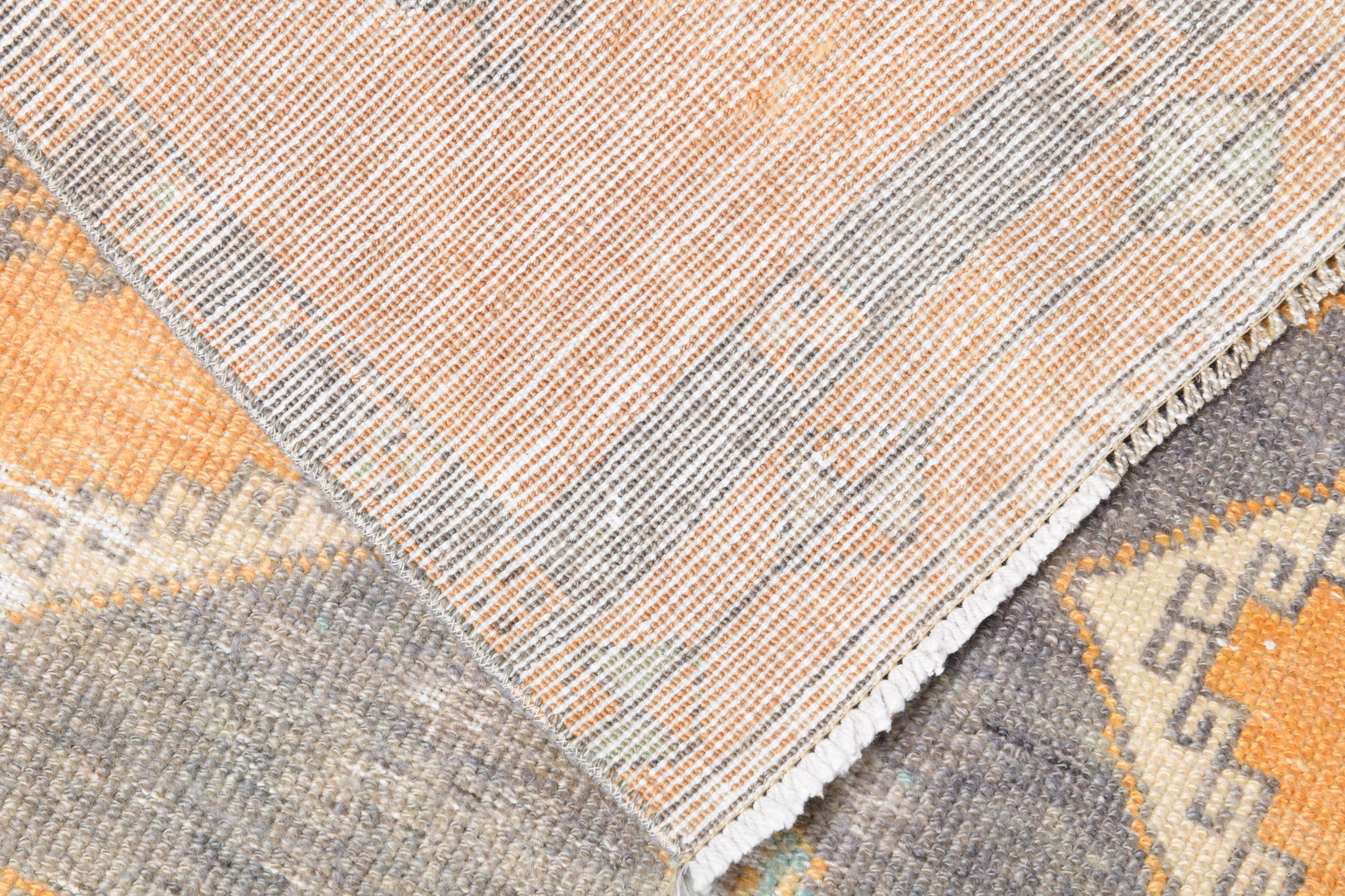 3x11 orange vintage runner rug, 88x341cm
