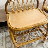 Two rattan bedside tables