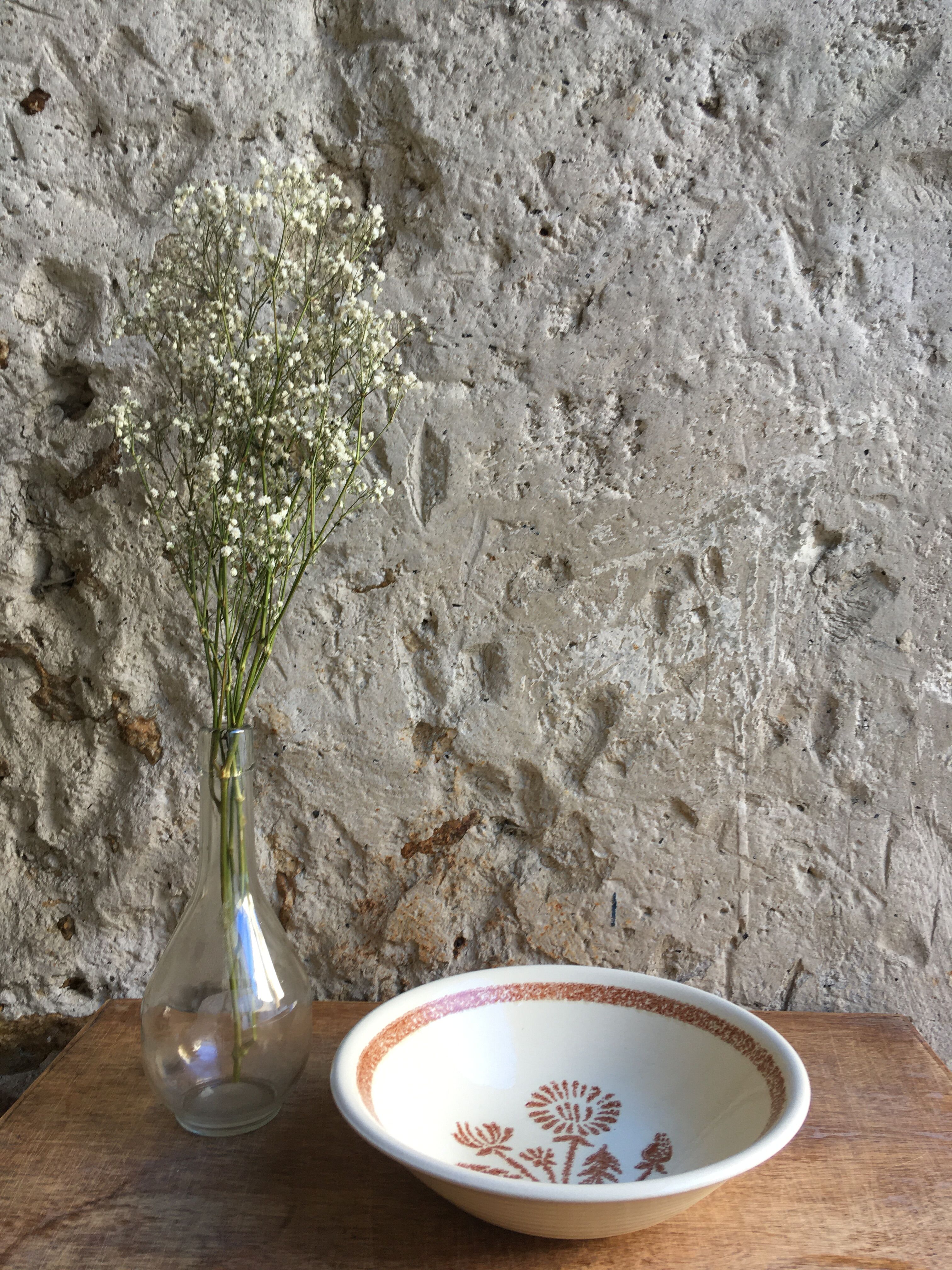 Plat creux motif chardons