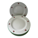 Set of 8 dessert plates in porcelain Harmony cherries