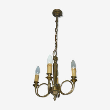 Lustre cor de chasse 4 feux