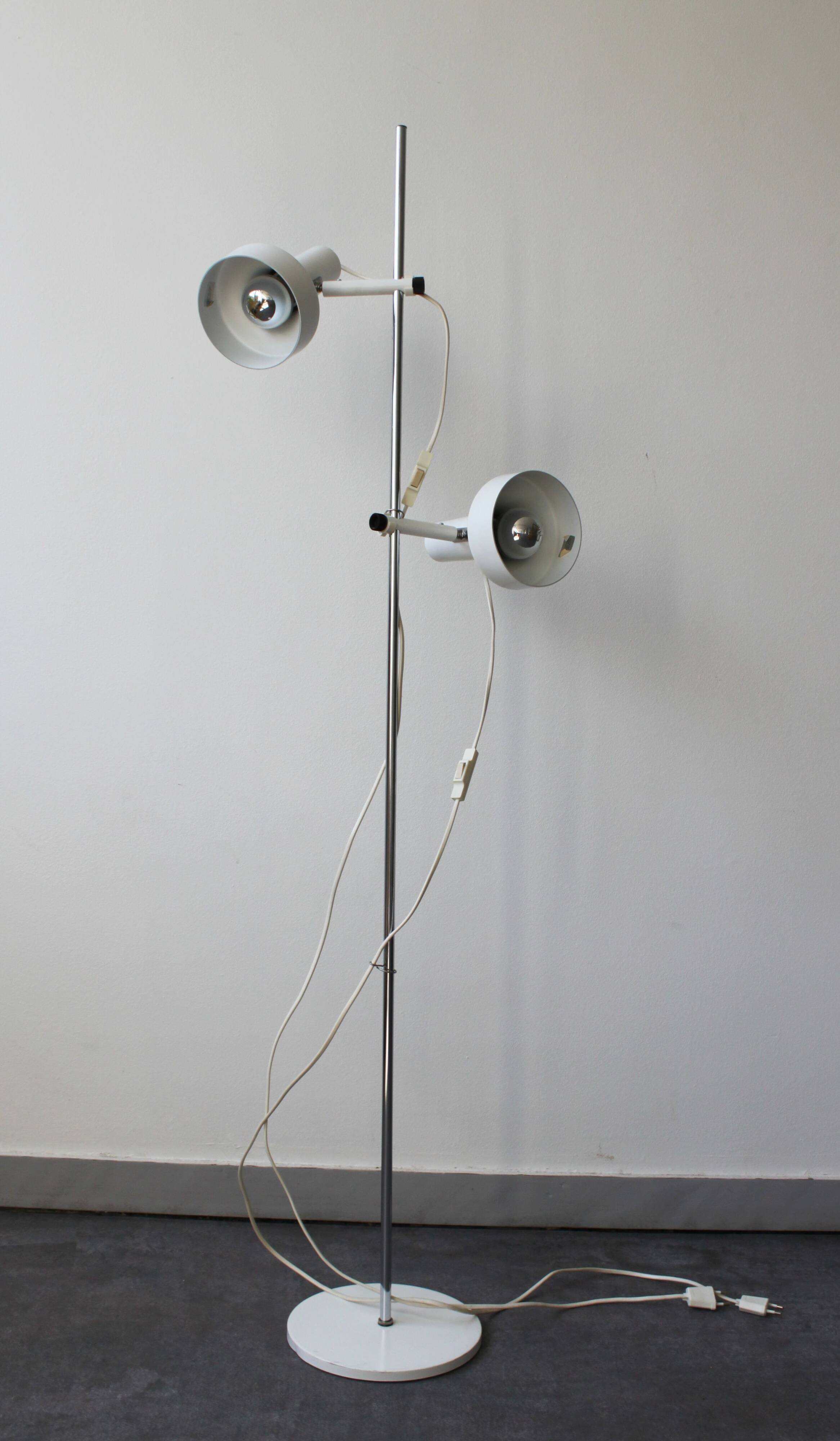Floor lamp with 2 spots "Model 562" by J. Junge, Denmark, 1970.