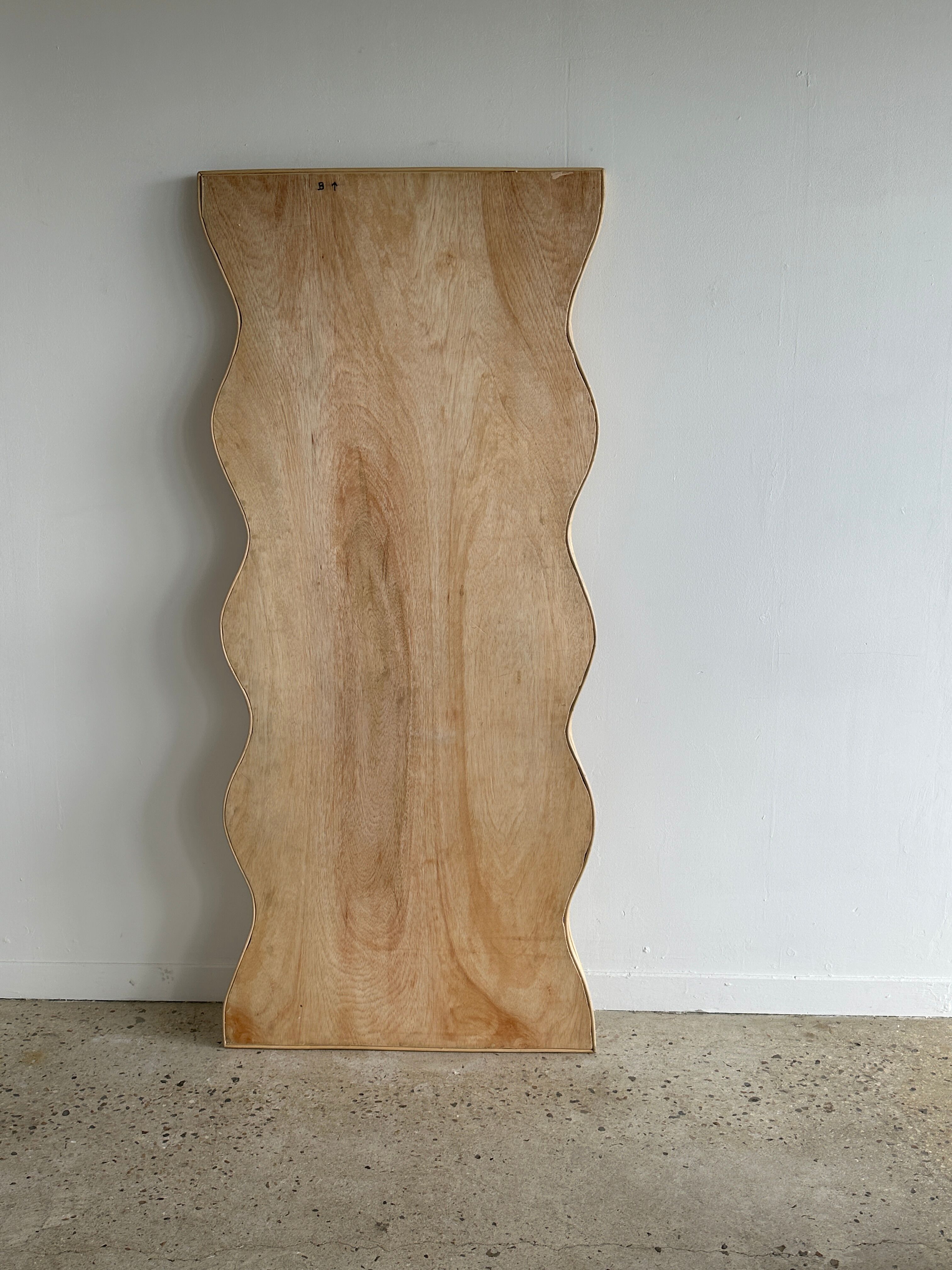 Zigzag rattan foot mirror H:182cm