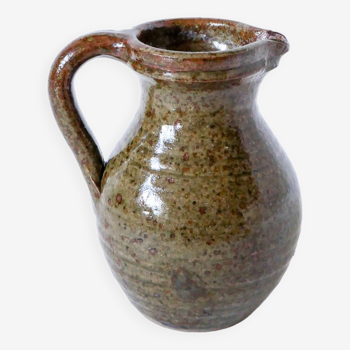 Small pitcher in dark brown glazed stoneware 1970