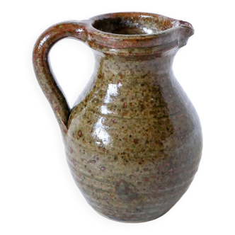 Small pitcher in dark brown glazed stoneware 1970