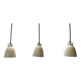 set of 3 Caravaggio P0 white lacquered suspensions