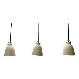 set of 3 Caravaggio P0 white lacquered suspensions