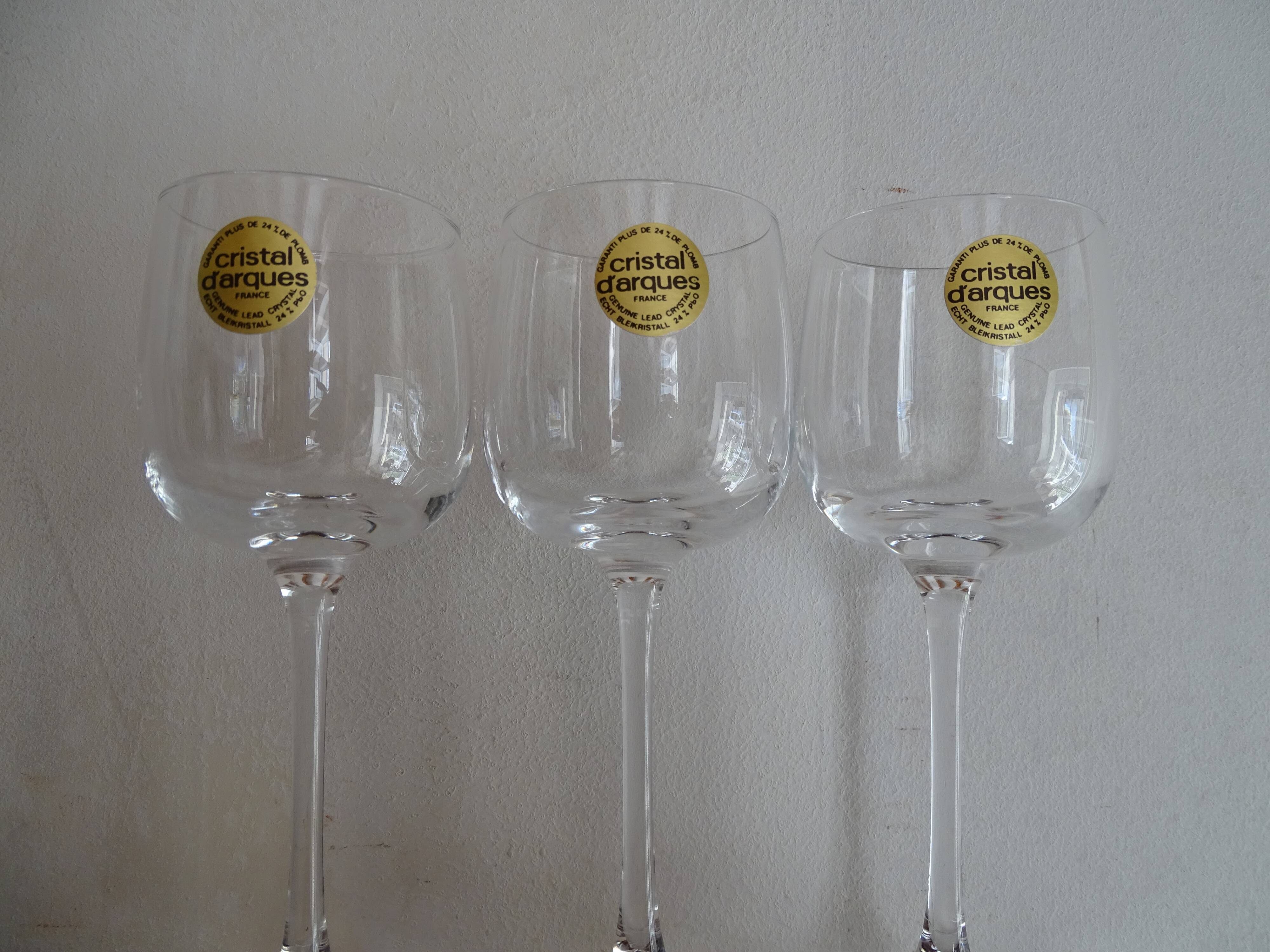 12 glasses of Arques crystal wine model Briançon 12 cl in boxes