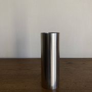 Space Age 1970s brushed steel flower vase